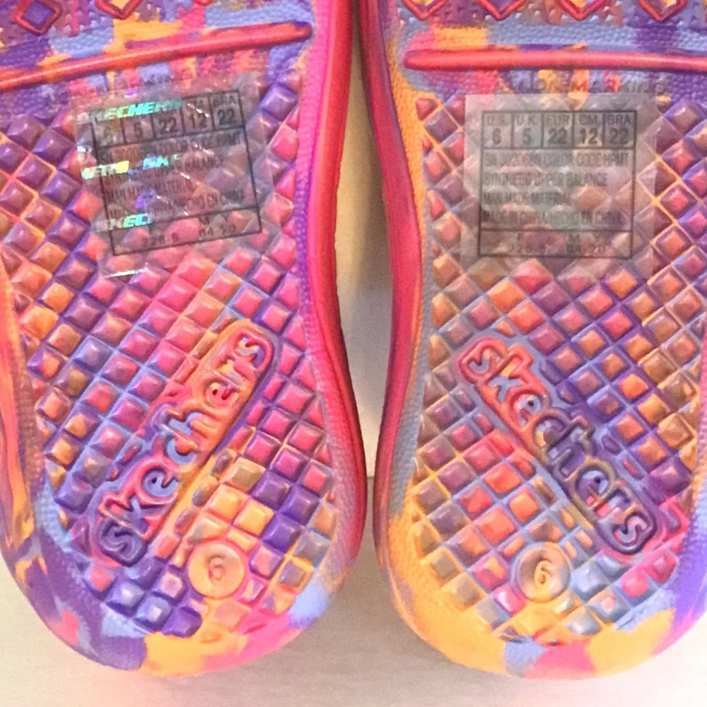 Skechers Kids Cali Shoe Pink Swirl Perforated Foamies Water Friendly Size-6 NEW